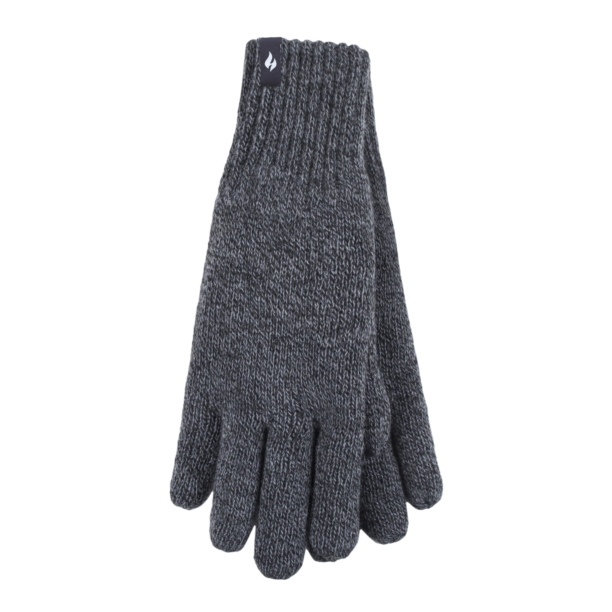 Heat Holders Men's Nevis Twist Flat Knit Gloves Grey L/XL